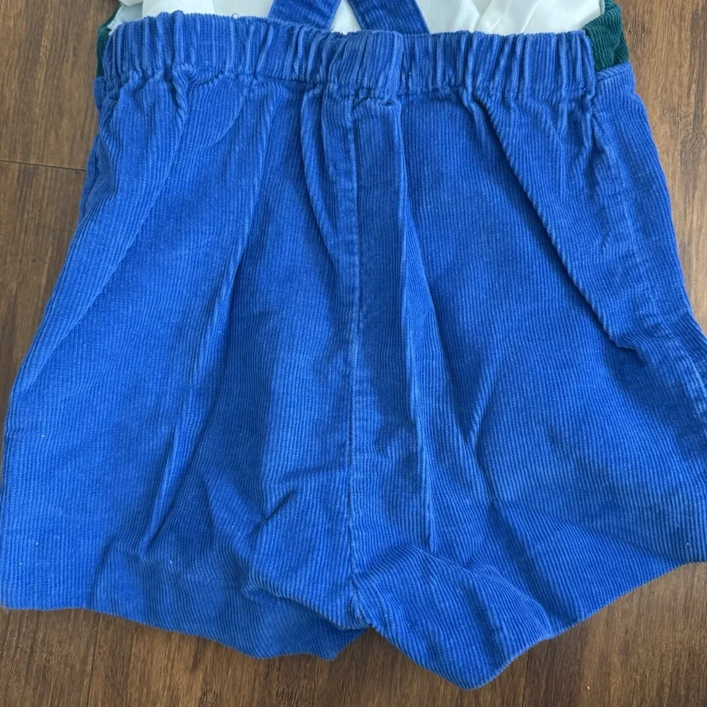 Vtg Country Farm Corduroy Overalls Boys 3 Blue Jon Jon Barn Apple 1980's Set - Picture 6 of 11